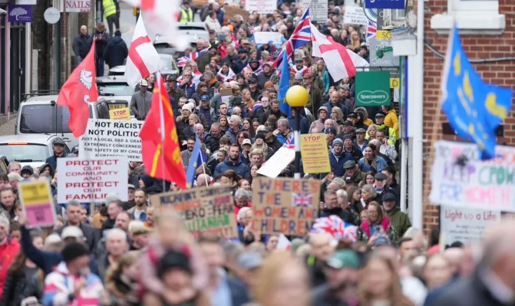 2000 Protest in Crowborough Over Plan to House Asylum Seekers at Army Camp
