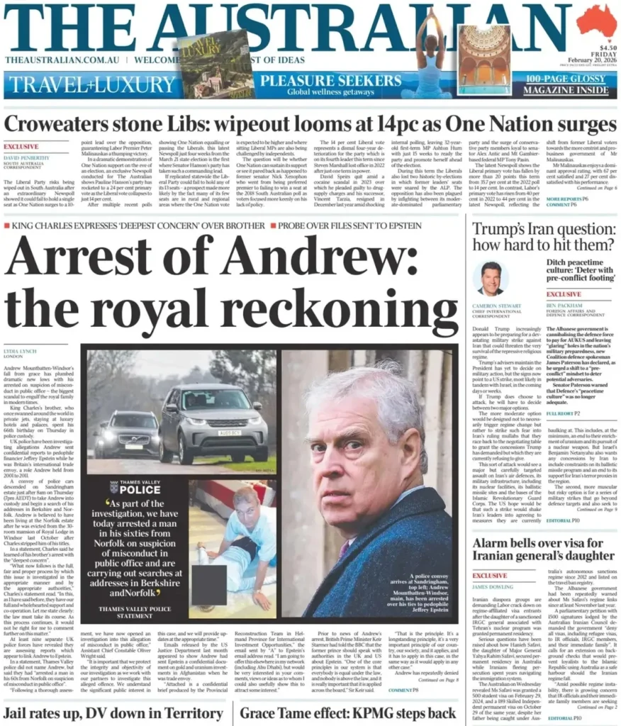 World Reacts as Prince Andrew Detained Over Epstein Allegations